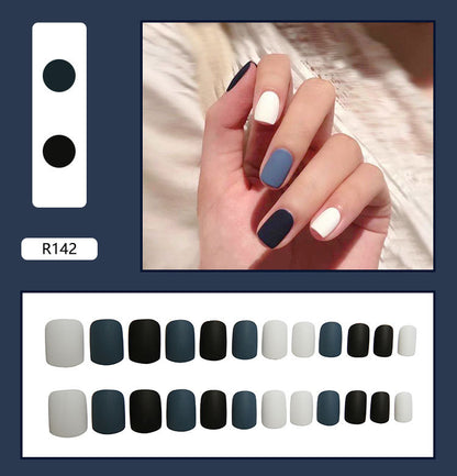 Pegatinas para decoración de uñas a presión, uñas postizas extraíbles 