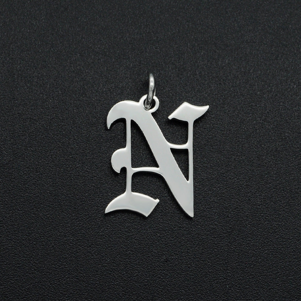 5 pcs/titanium steel letter pendant for men and women