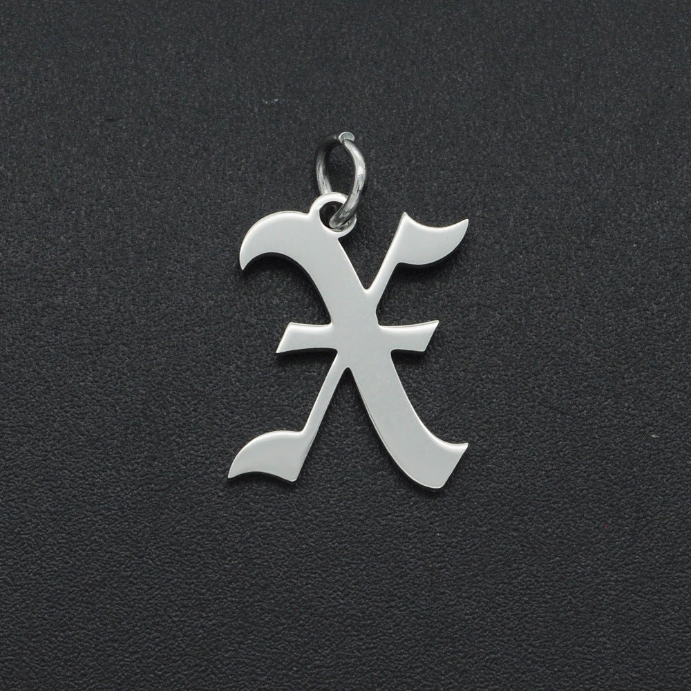 5 pcs/titanium steel letter pendant for men and women