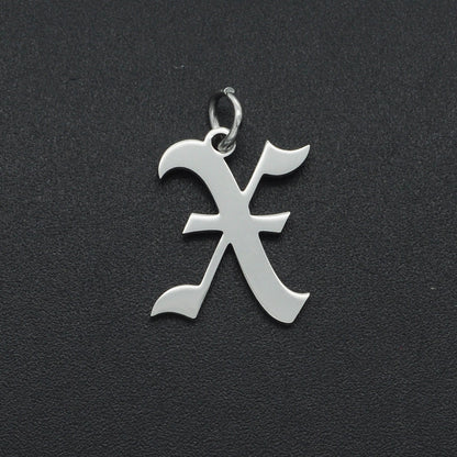 5 pcs/titanium steel letter pendant for men and women