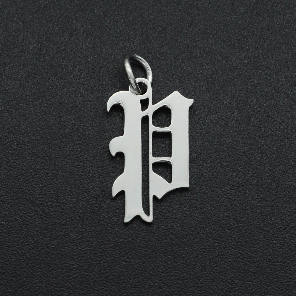 5 pcs/titanium steel letter pendant for men and women