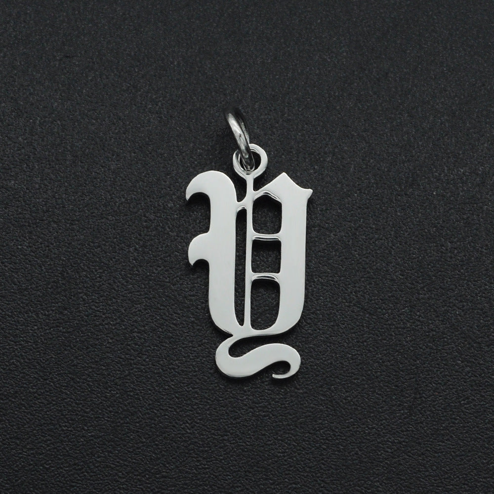5 pcs/titanium steel letter pendant for men and women