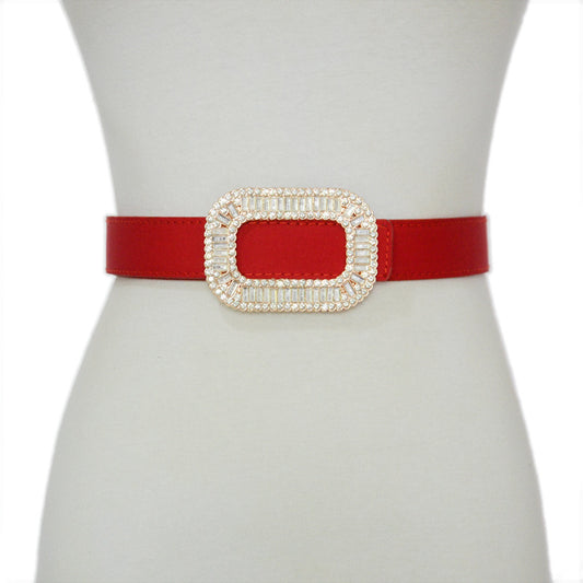 Rhinestone inlaid decorative belt