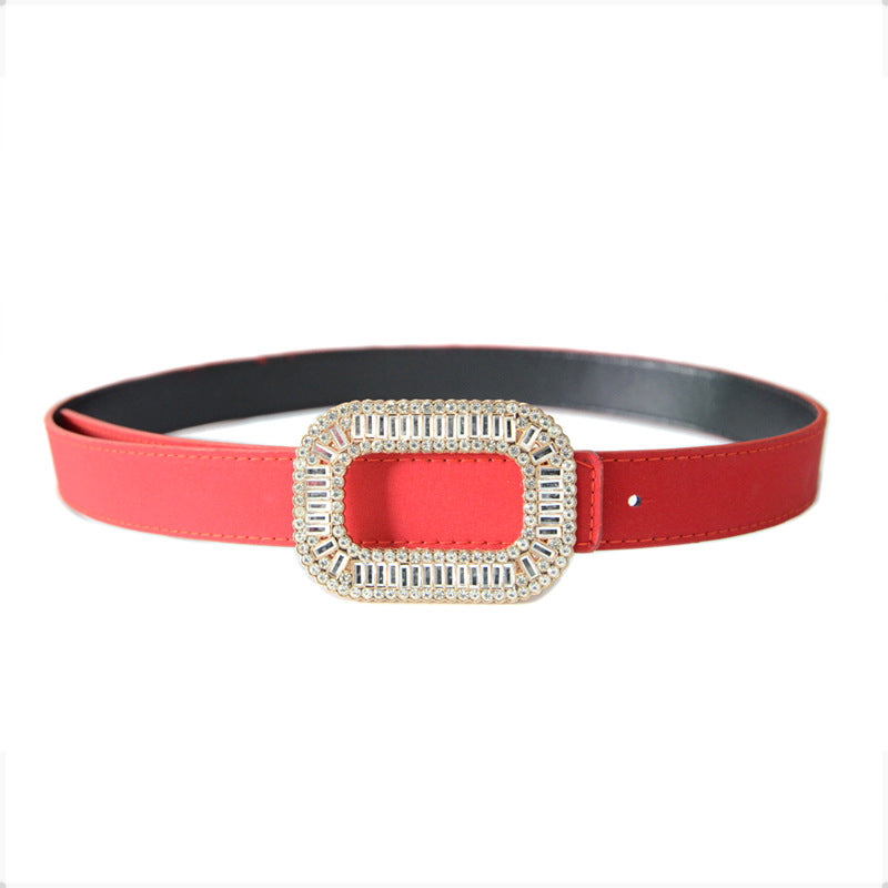 Rhinestone inlaid decorative belt