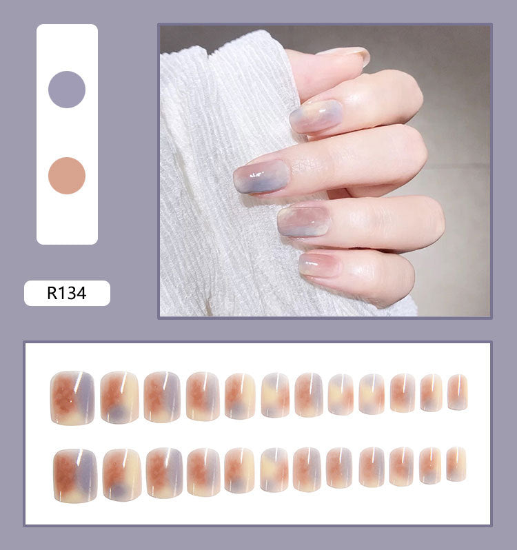 Pegatinas para decoración de uñas a presión, uñas postizas extraíbles 