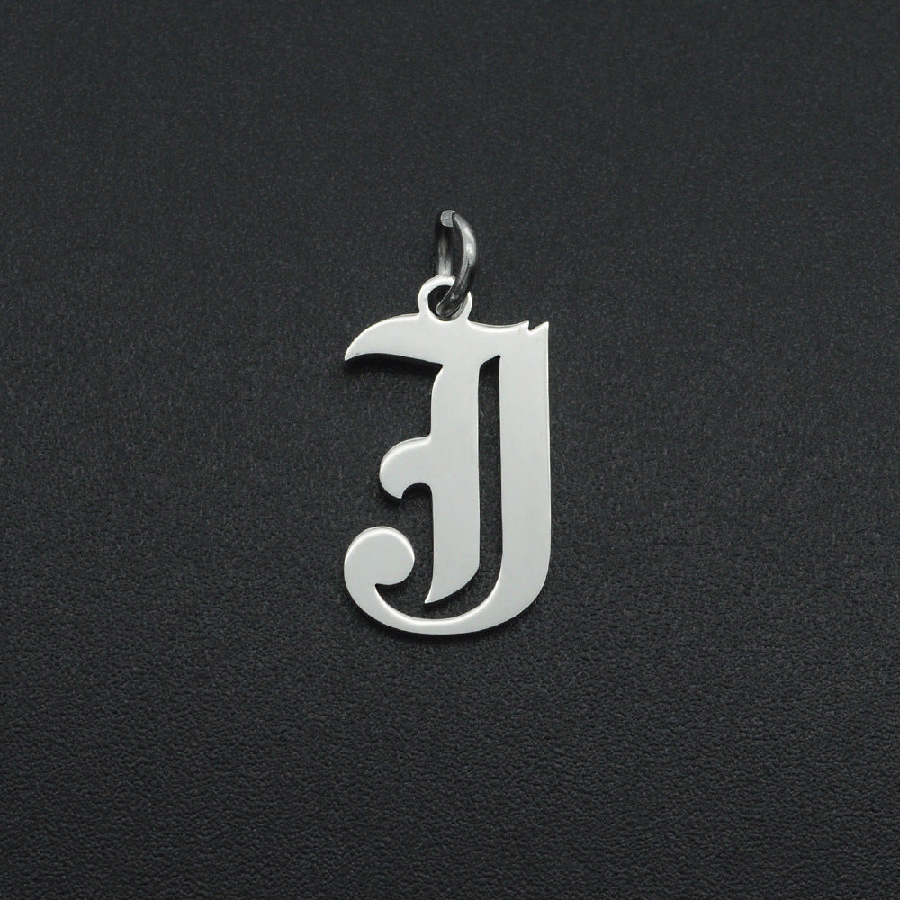 5 pcs/titanium steel letter pendant for men and women