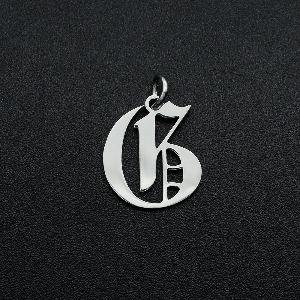 5 pcs/titanium steel letter pendant for men and women