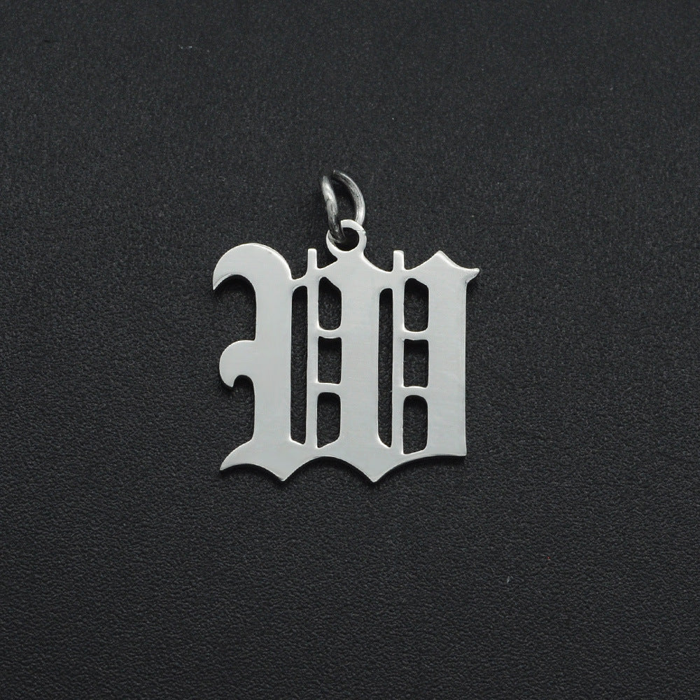 5 pcs/titanium steel letter pendant for men and women