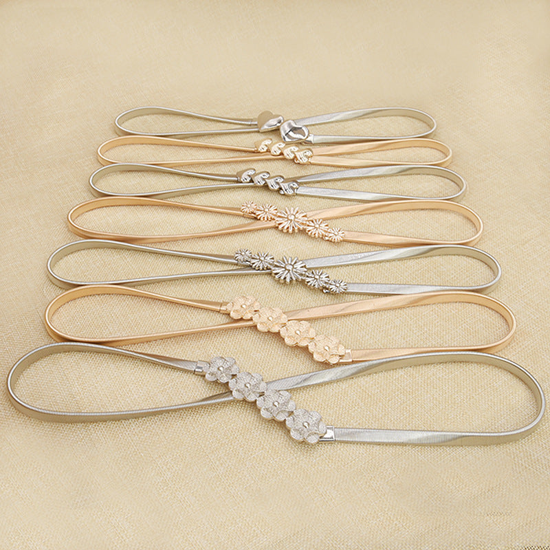 Gold elastic waist chain decoration