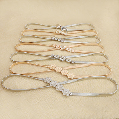 Gold elastic waist chain decoration