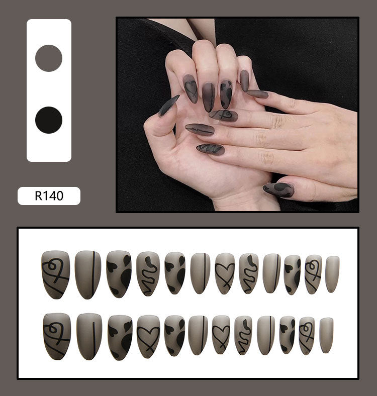 Pegatinas para decoración de uñas a presión, uñas postizas extraíbles 