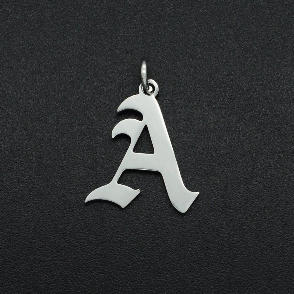 5 pcs/titanium steel letter pendant for men and women