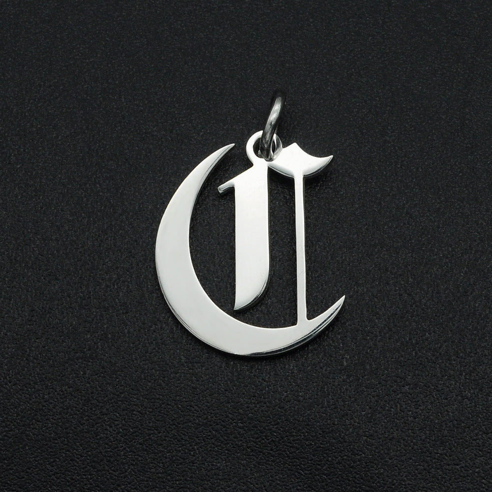 5 pcs/titanium steel letter pendant for men and women