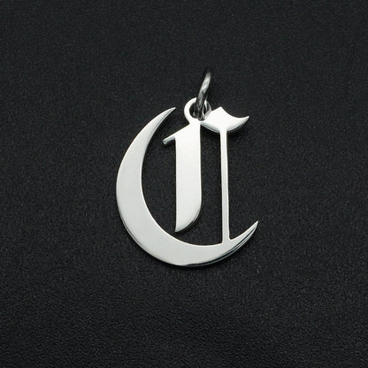 5 pcs/titanium steel letter pendant for men and women