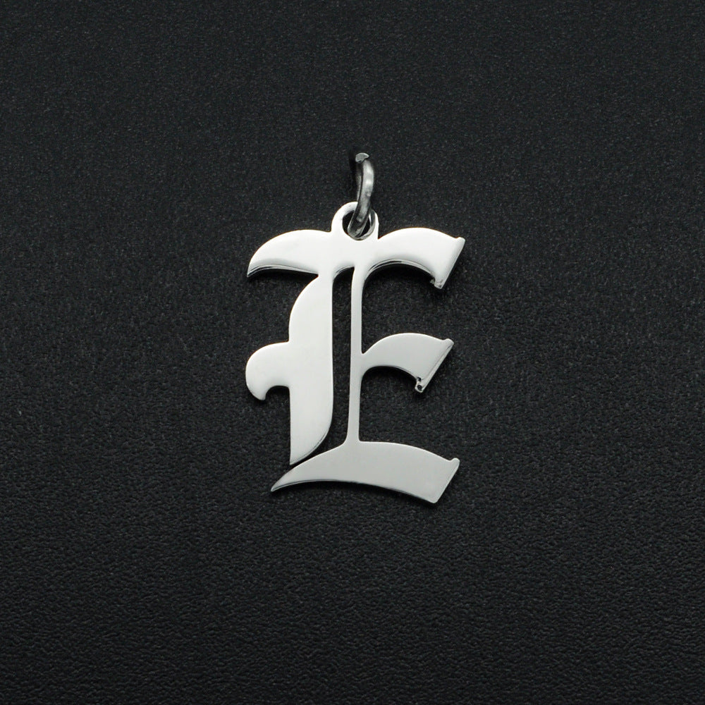 5 pcs/titanium steel letter pendant for men and women