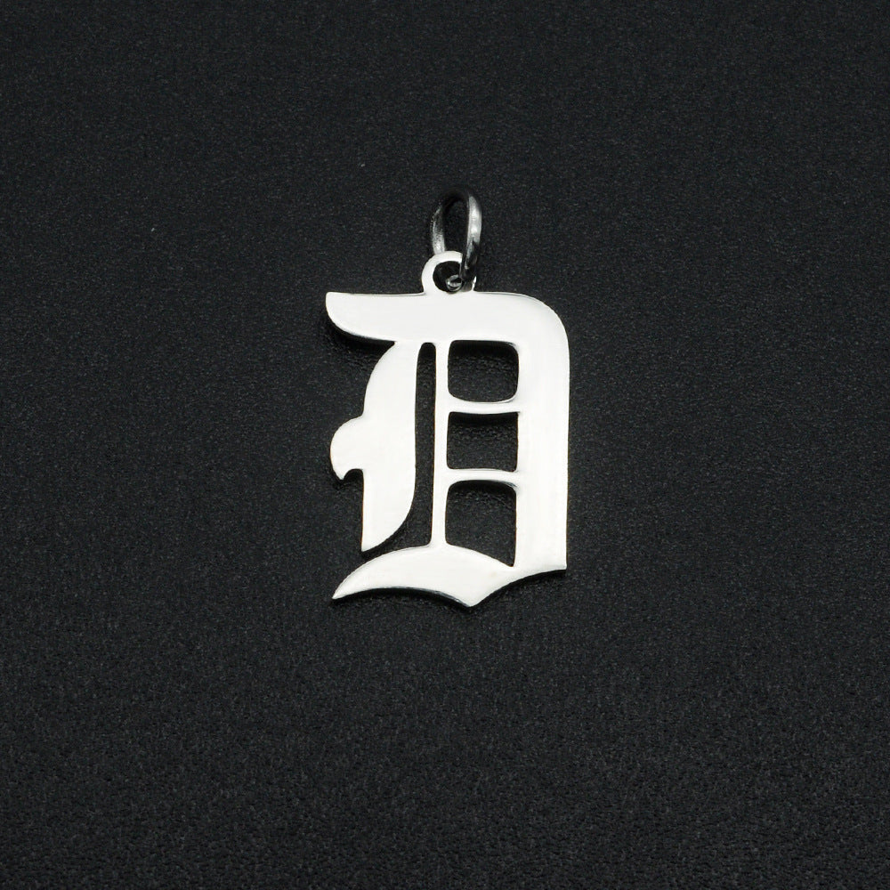 5 pcs/titanium steel letter pendant for men and women