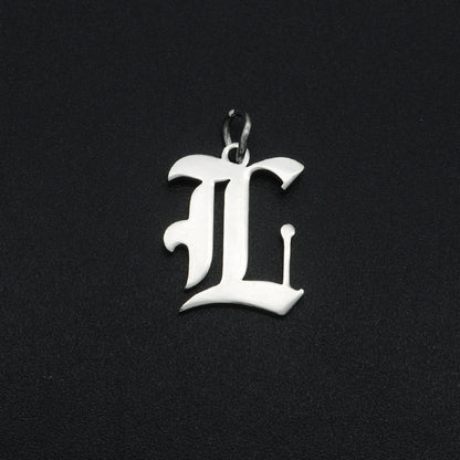 5 pcs/titanium steel letter pendant for men and women
