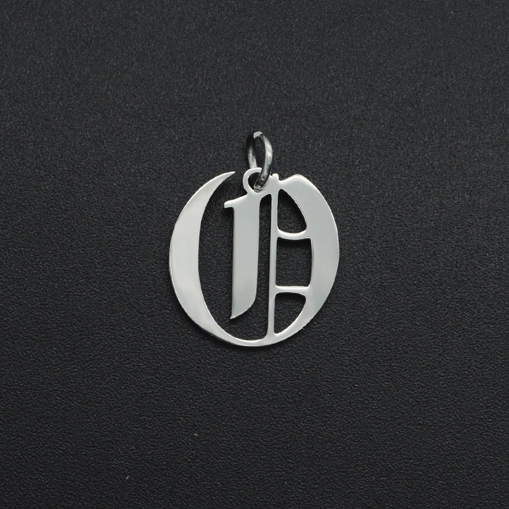 5 pcs/titanium steel letter pendant for men and women