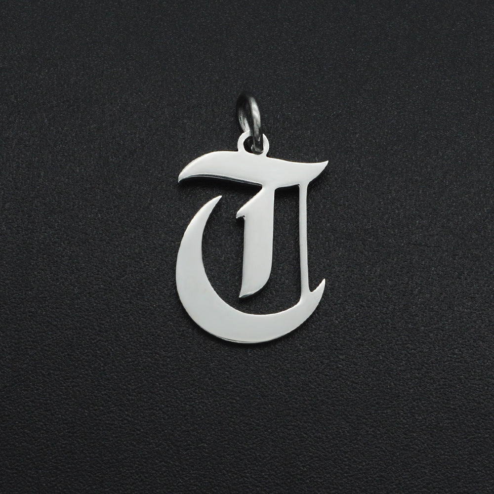 5 pcs/titanium steel letter pendant for men and women