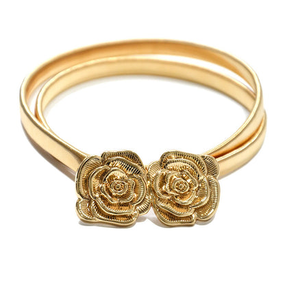 Heart buckle elastic metal waist chain