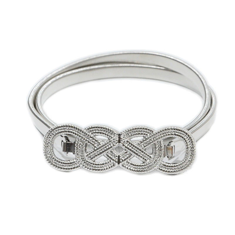 Double ring buckle elastic waist chain