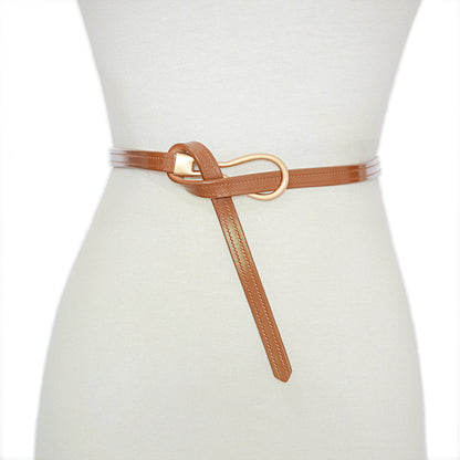Real cowhide thin belt