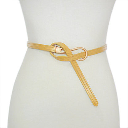 Real cowhide thin belt