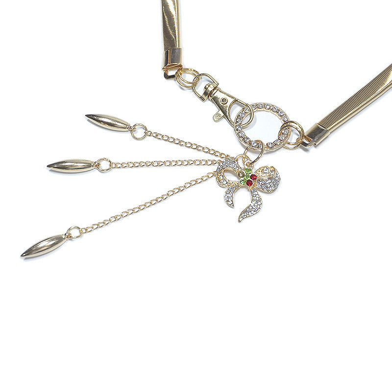 Goldfish rhinestone inlaid pendant waist chain