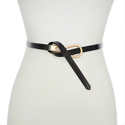 Real cowhide thin belt