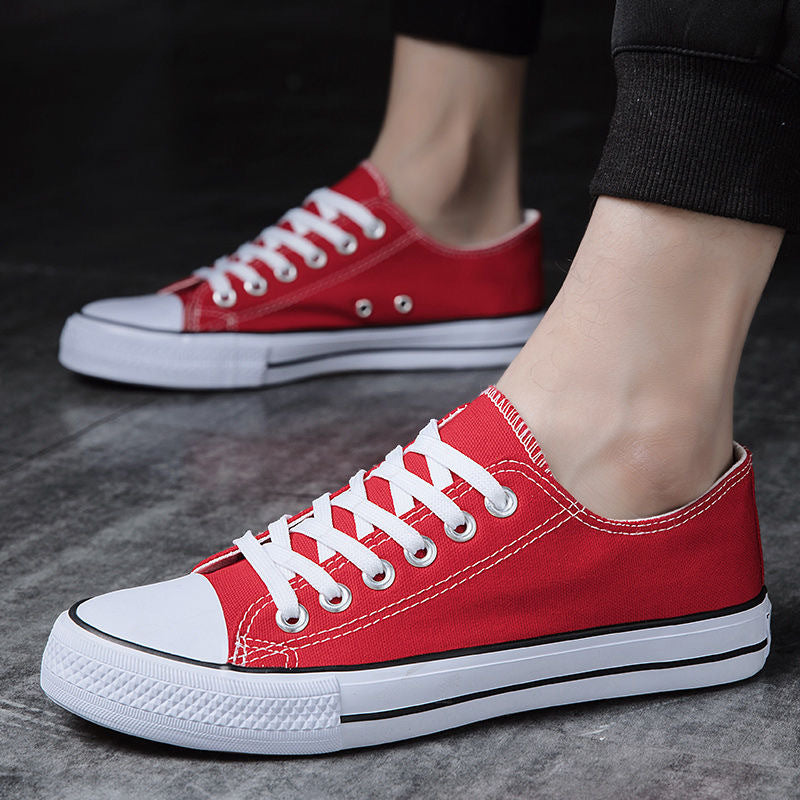 3 Trendy Men's Canvas Shoes, Casual Low-top Sneakers