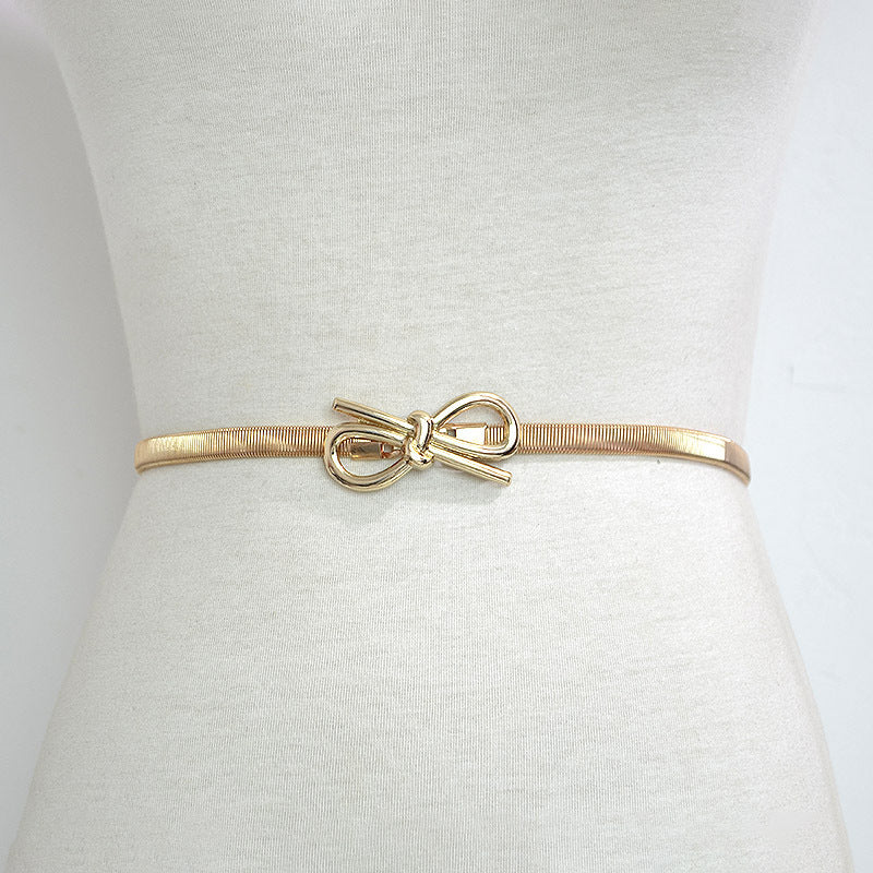 Heart buckle elastic metal waist chain