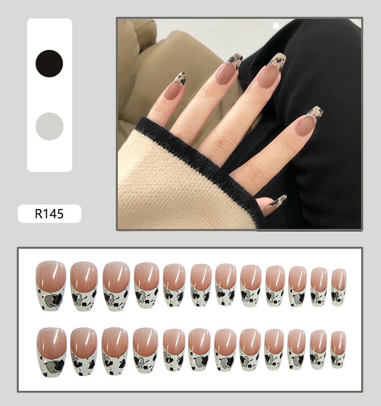 Pegatinas para decoración de uñas a presión, uñas postizas extraíbles 