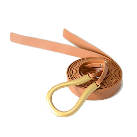 Horseshoe buckle imitation leather belt