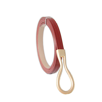 Real cowhide thin belt