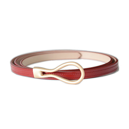 Real cowhide thin belt
