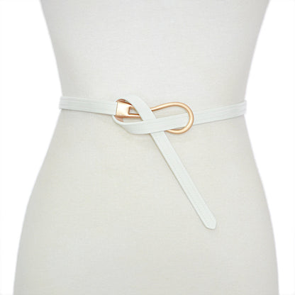Real cowhide thin belt