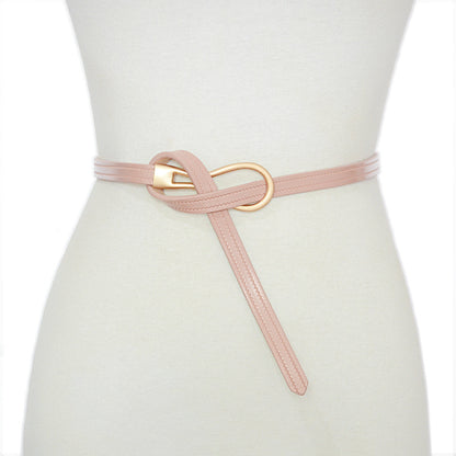 Real cowhide thin belt