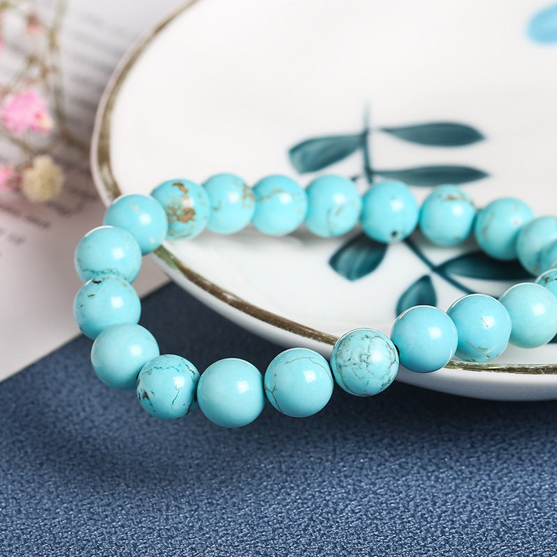 Blue turquoise bracelet DIY simple single ring