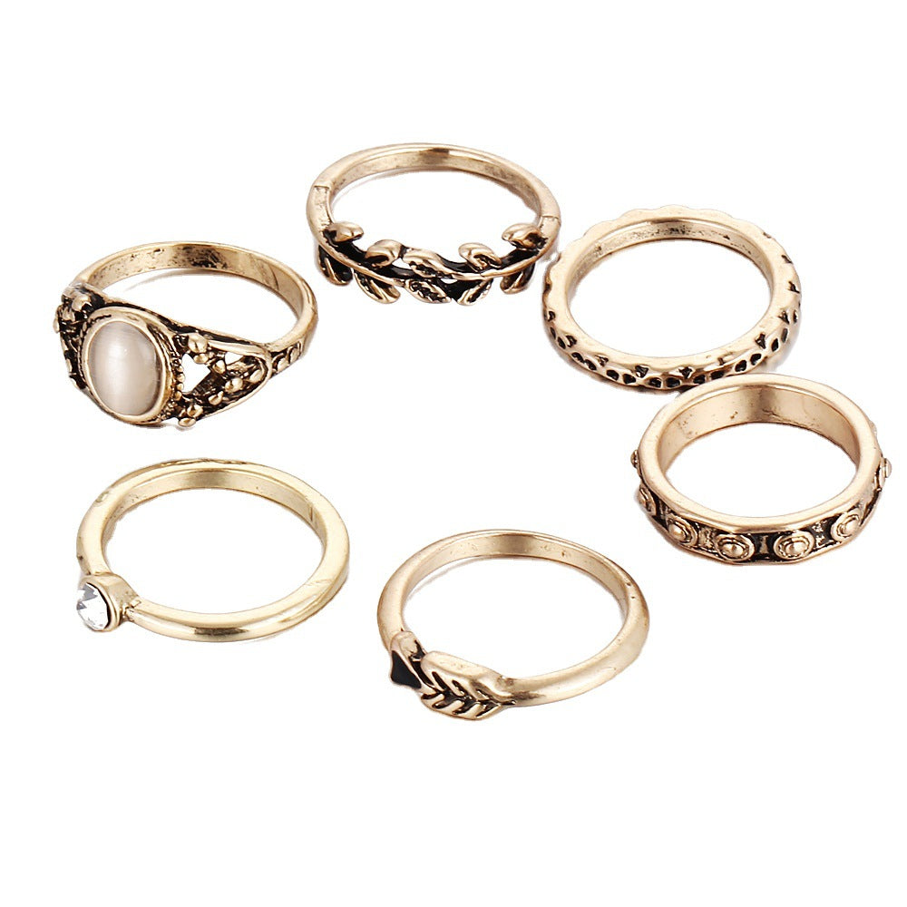 Cat's eye stone combination set joint ring wholesale