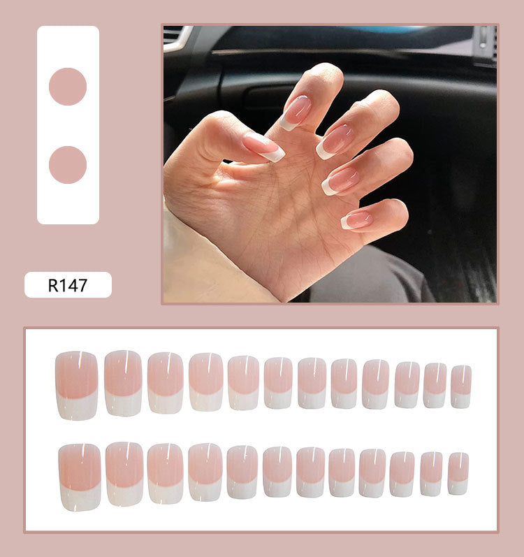 Pegatinas para decoración de uñas a presión, uñas postizas extraíbles 