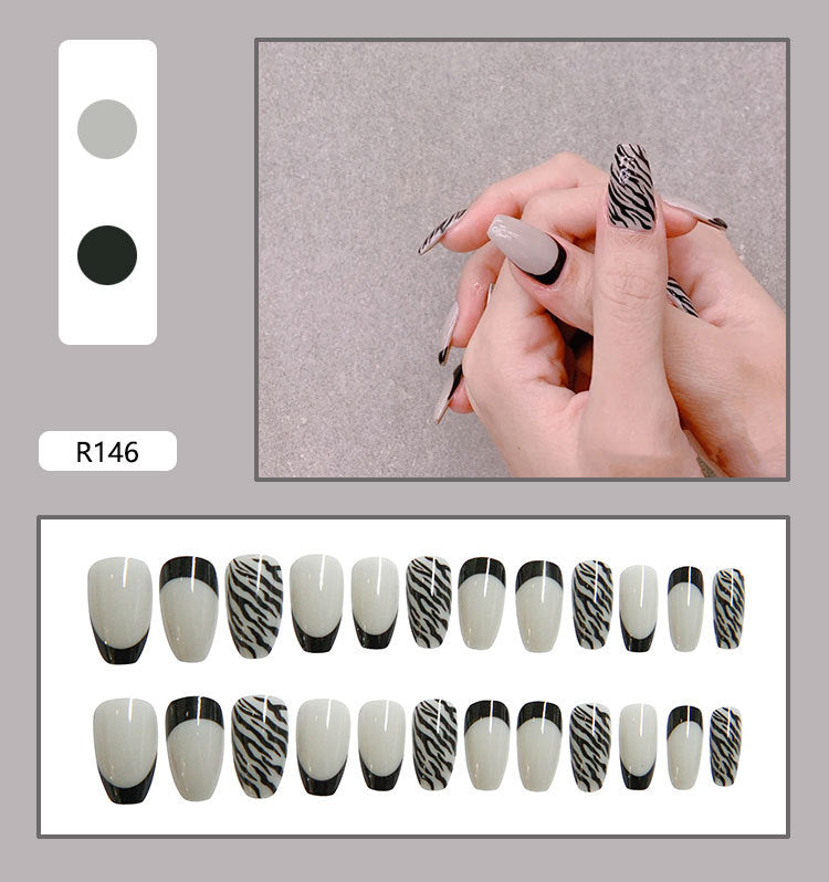 Pegatinas para decoración de uñas a presión, uñas postizas extraíbles 