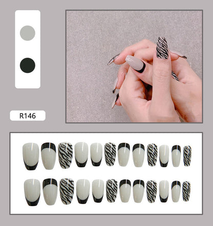 Pegatinas para decoración de uñas a presión, uñas postizas extraíbles 