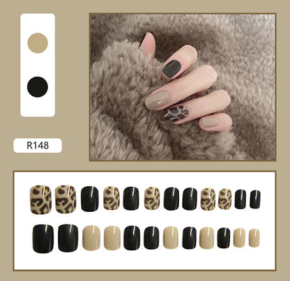 Pegatinas para decoración de uñas a presión, uñas postizas extraíbles 