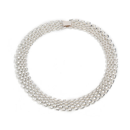 Punk Hip Hop Style Silver Wide Chain Necklace