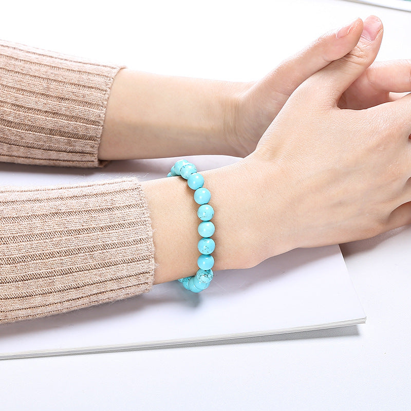 Blue turquoise bracelet DIY simple single ring