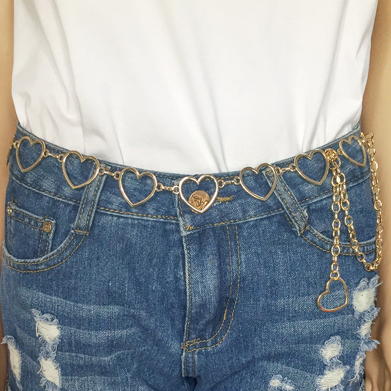 European and American fashion love waist chain