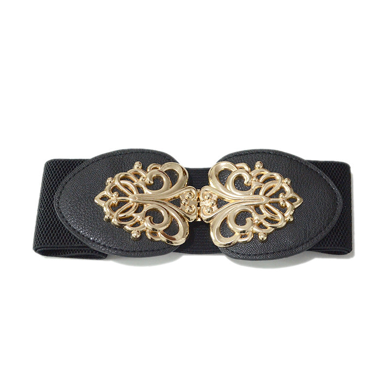 Pattern decorative elastic band wide waist seal