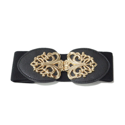 Pattern decorative elastic band wide waist seal