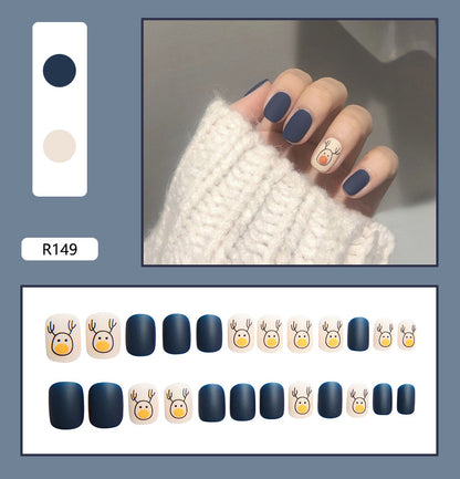 Pegatinas para decoración de uñas a presión, uñas postizas extraíbles 