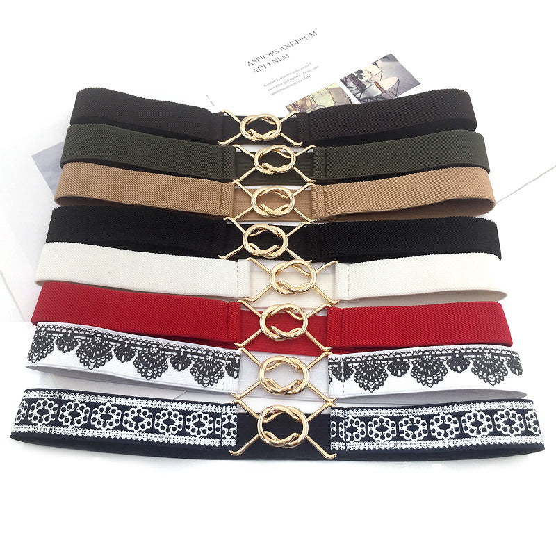 Single circle black buckle waist seal
